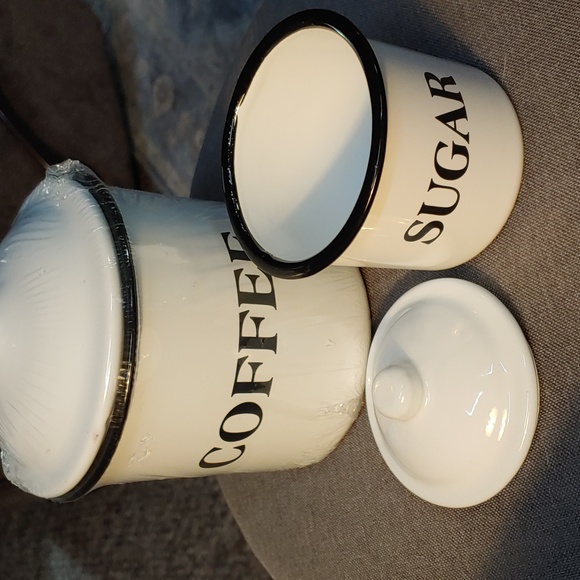 🆕 ☕Last Set....  Metal Coffee Bar Pair of Canisters. - Picture 5 of 6